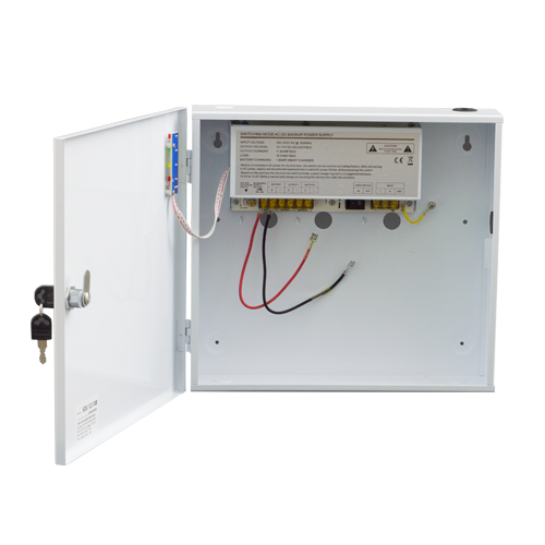 SDC SDC-12-10B Захранване 12V 10A с UPS в Голям Метален Шкаф