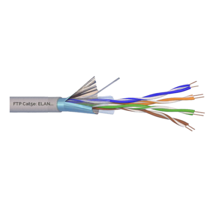 FTP кабел ELAN ELN-FTP-5E-CU 24 AWG за вътрешен монтаж — кутия от 305 м