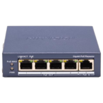 Hikvision DS-3E0505P-E/R — Gigabit PoE повторител, 1 вход и 4 изхода