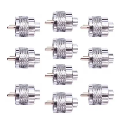 PNI PNI-PL-6-GP-10 Short PL259 Connectors for RG58 10pcs 6mm Gold Pin