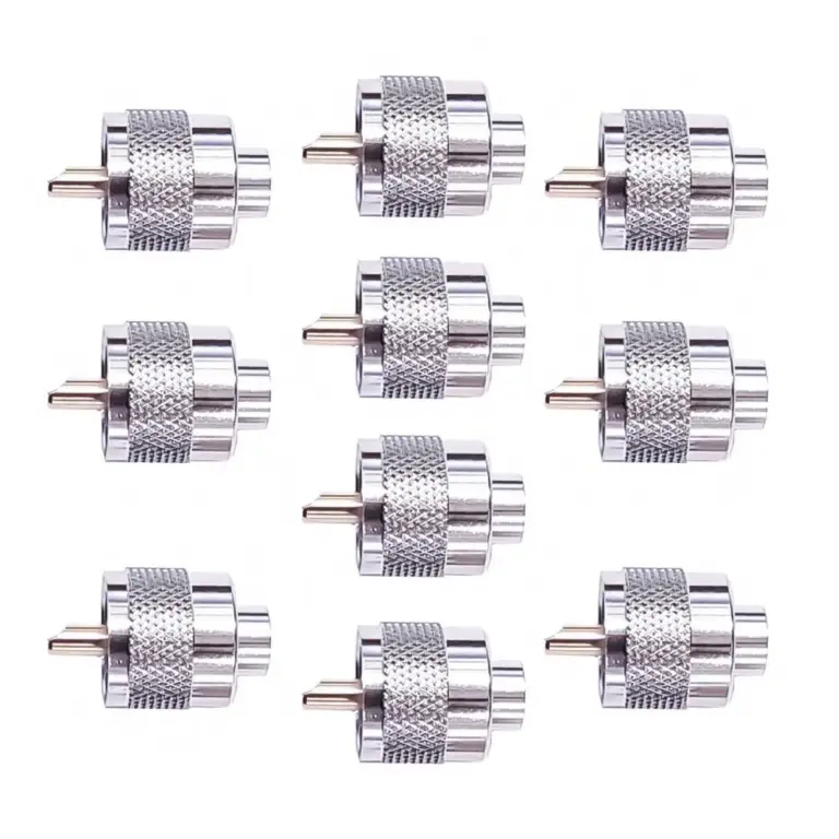 PNI PNI-PL-6-GP-10 Short PL259 Connectors for RG58 10pcs 6mm Gold Pin