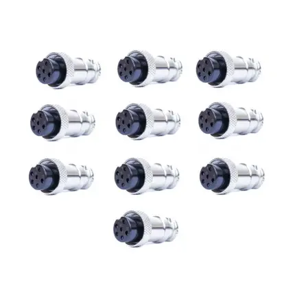 PNI-6PIN-10 Replacement Microphone Plug 6-pin Female Metal 10pcs pack