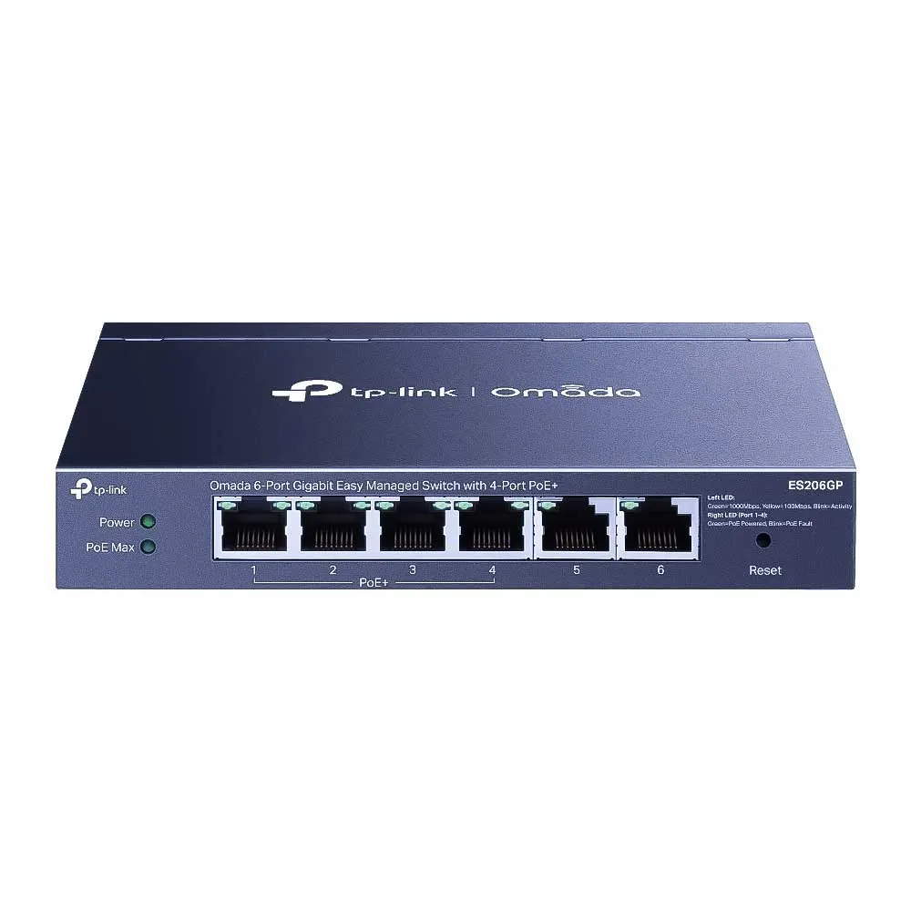TP-Link ES206GP Omada 6-Port Gigabit Easy Managed Switch с 4 PoE+ Порта TP-Link ES206GP Omada 6-Port Gigabit Easy Managed Switch с 4 PoE+ Порта