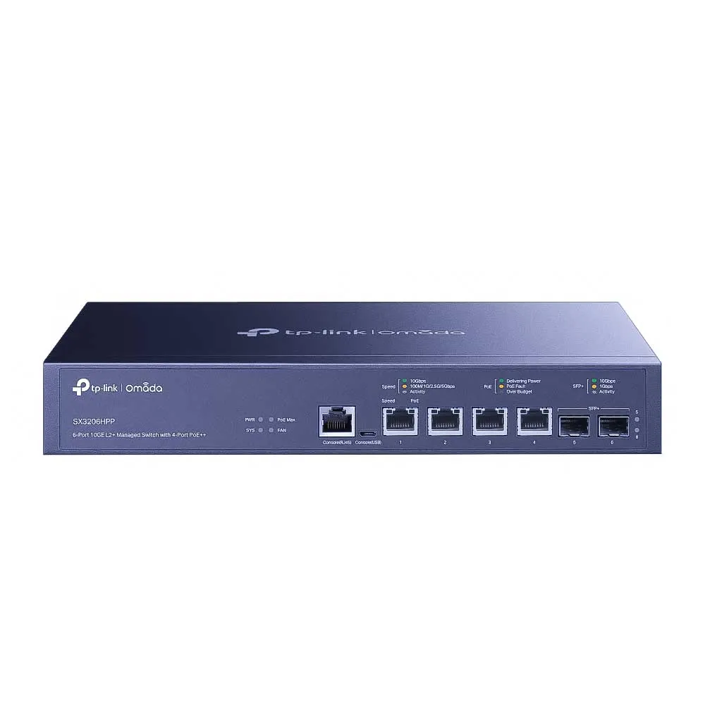 TP-Link TL-SX3206HPP Omada 6-Port 10G Managed Switch с 4 PoE++ 200W TP-Link TL-SX3206HPP Omada 6-Port 10G Managed Switch с 4 PoE++ 200W