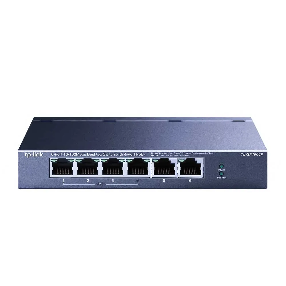 TP-Link TL-SF1006P 6-Port 10/100 Mbps Desktop Switch с 4 PoE+ 67W TP-Link TL-SF1006P 6-Port 10/100 Mbps Desktop Switch с 4 PoE+ 67W
