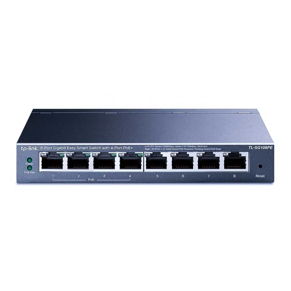 TP-Link TL-SG108PE 8-Port Gigabit Easy Smart Switch с 4 PoE+ 64W TP-Link TL-SG108PE 8-Port Gigabit Easy Smart Switch с 4 PoE+ 64W