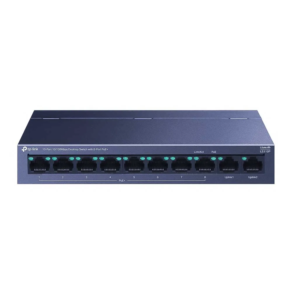 TP-Link LS110P 10-Port 10/100 Mbps Desktop Switch с 8 PoE+ 96W TP-Link LS110P 10-Port 10/100 Mbps Desktop Switch с 8 PoE+ 96W