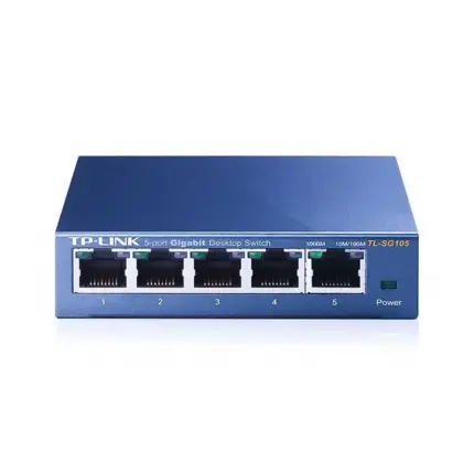 TP-Link TL-SG105 5-Port Gigabit Desktop Switch в Стоманен Корпус