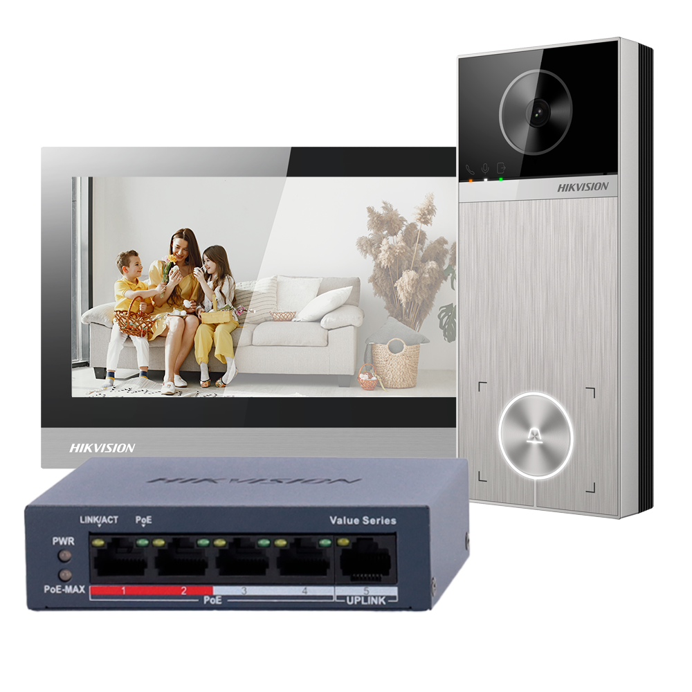Hikvision DS-KIS613-S — IP видеодомофонен комплект, 4MP Hikvision DS-KIS613-S — IP видеодомофонен комплект, 4MP