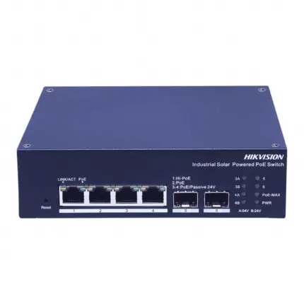 Hikvision DS-3T1506HP-EI-UPS Индустриален PoE++ Суич със Соларен Вход