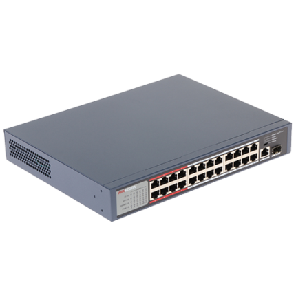Hikvision DS-3E0326P-E-M 24-Портов PoE Суич Gbit Combo Extend 300м 225W