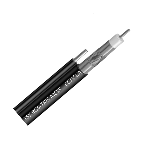 Коаксиален кабел TSY Cable TSY-RG6-TRIS-MESS 305m черен самоносещ — барабан от 305 м Коаксиален кабел TSY Cable TSY-RG6-TRIS-MESS 305m черен самоносещ — барабан от 305 м