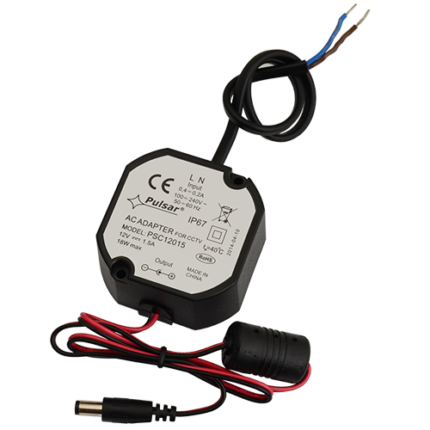 Pulsar PSC12015 Захранване 12V 1.5A IP67 Адаптер Влагоустойчив CCTV