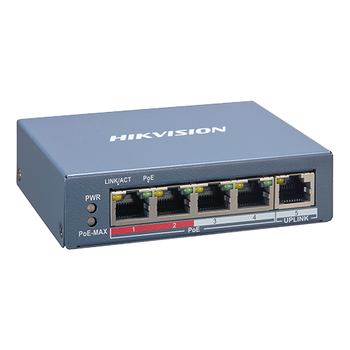 Hikvision DS-3E1105P-EI 4-Портов Смарт PoE Суич Extend 300м 58W